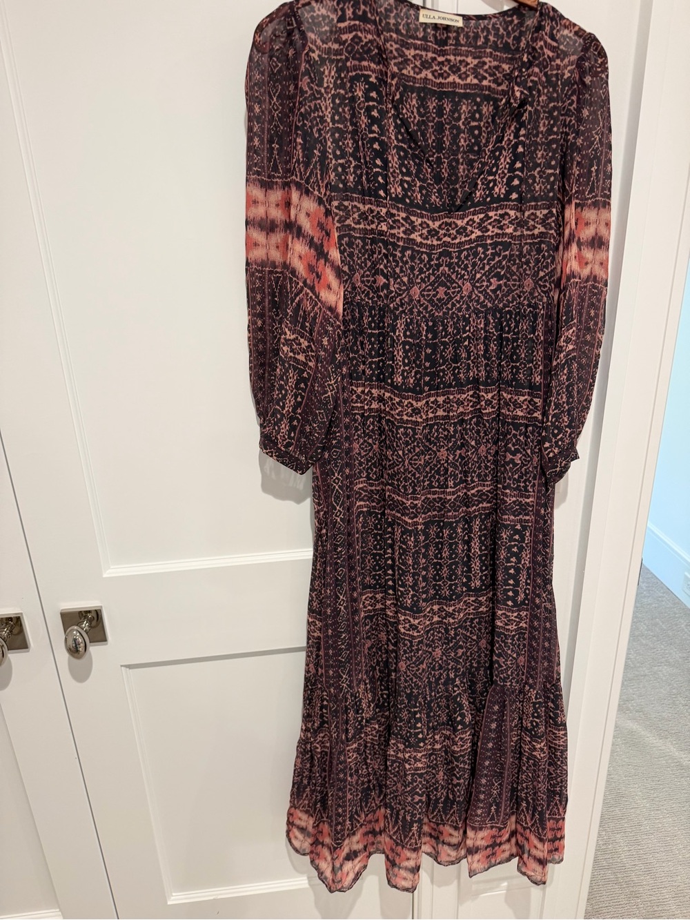 Ulla Johnson Black Silk-Lined maxi dress. Size 6